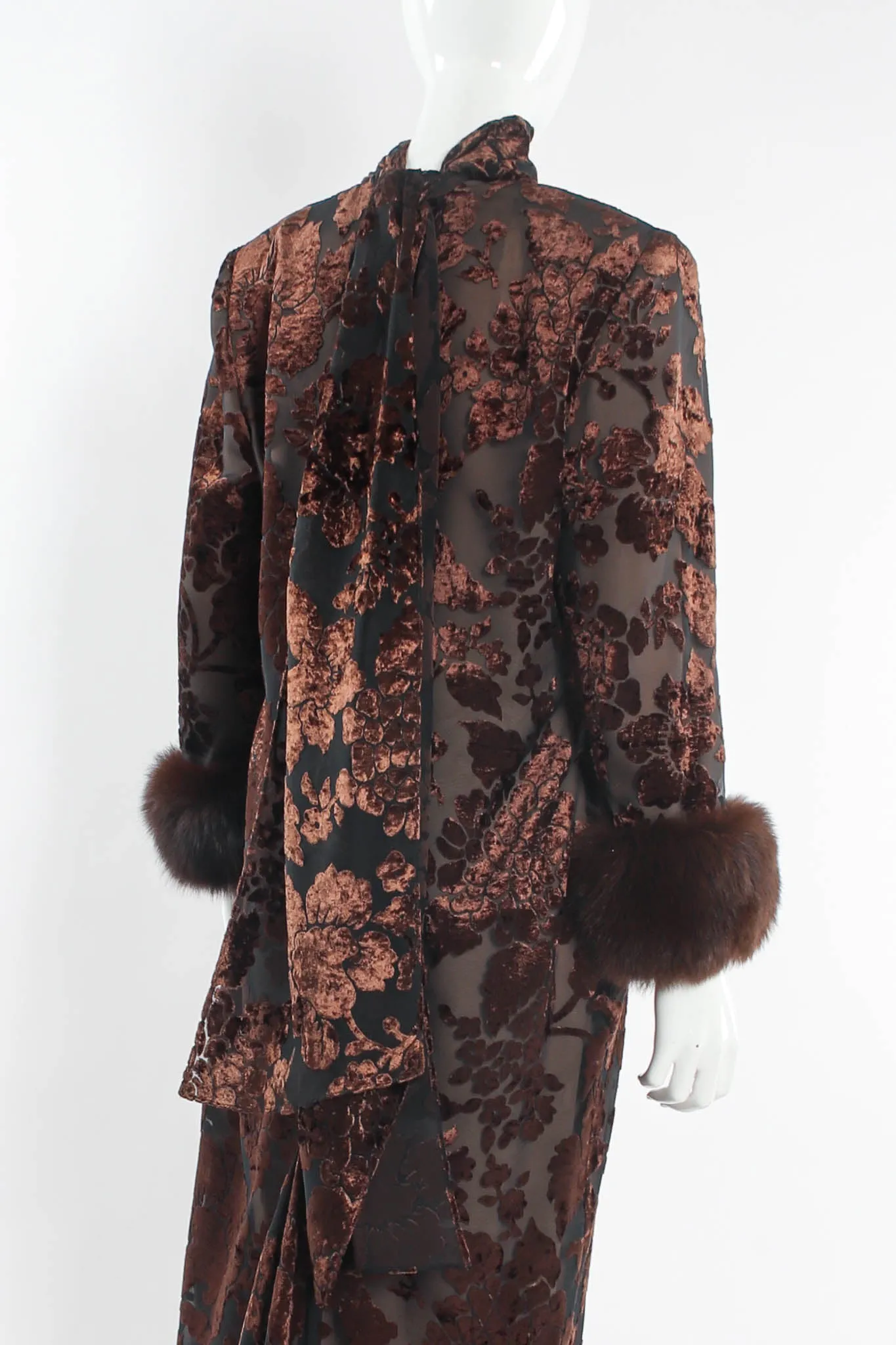 Floral Foliage Velvet Burnout Dress