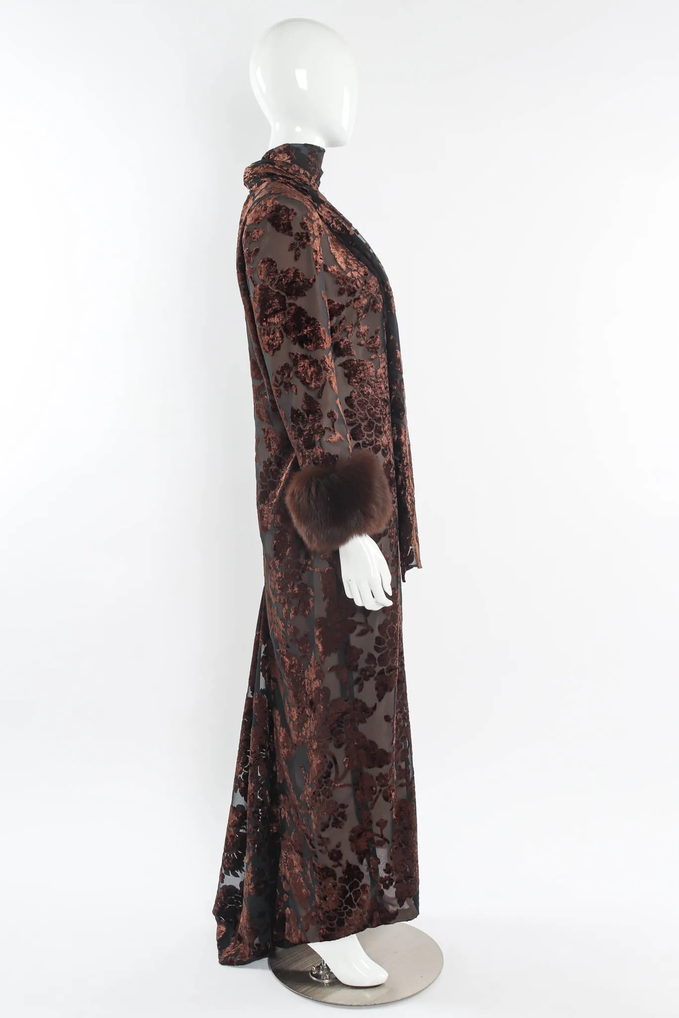Floral Foliage Velvet Burnout Dress