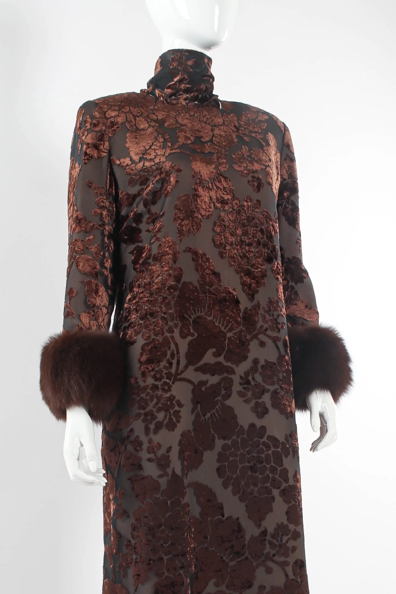 Floral Foliage Velvet Burnout Dress