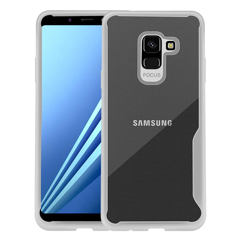For Samsung A6 2018 Eurasia Edition Ultra Slim Translucent Back Cover Non-slip Shockproof TPU Full Protective Case  Transparent Blue