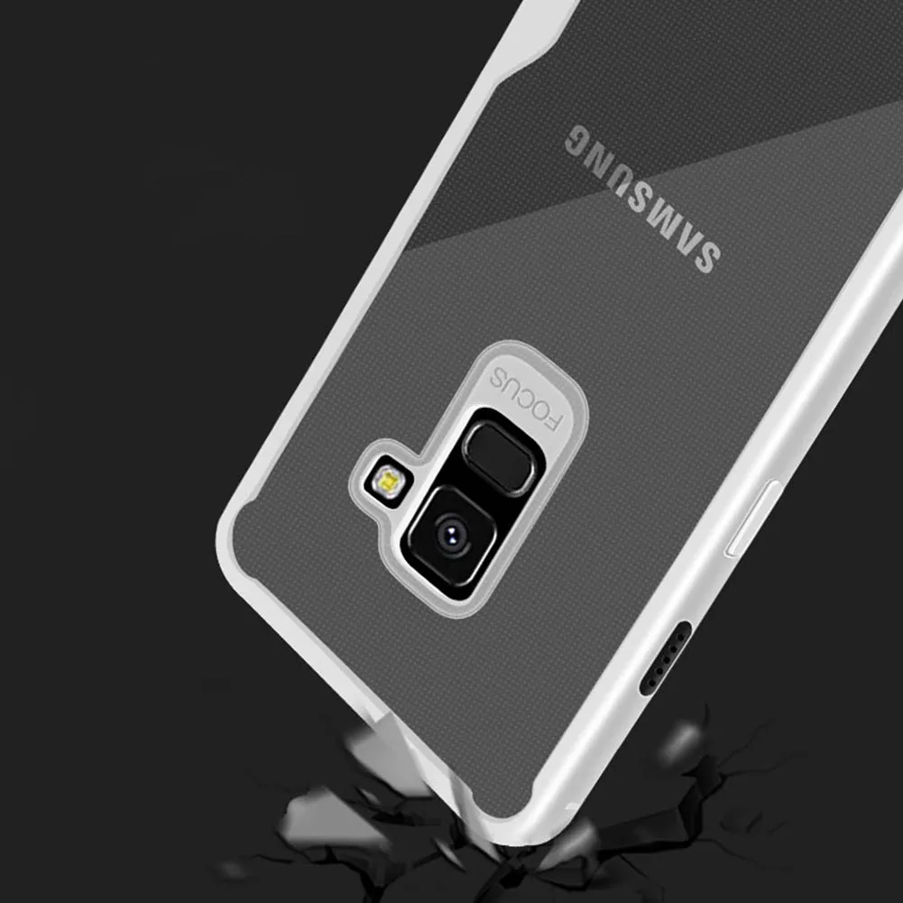 For Samsung A6 2018 Eurasia Edition Ultra Slim Translucent Back Cover Non-slip Shockproof TPU Full Protective Case  Transparent Blue