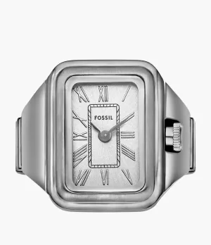 Fossil clock ring raquel 14mm silver quartz steel ES5344