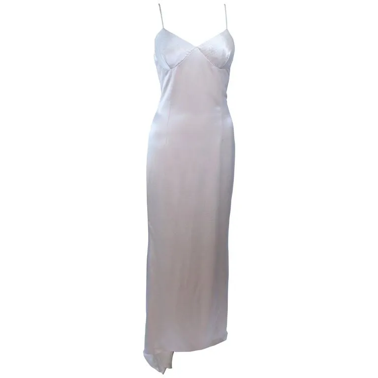 FRED HAYMAN Off White Wool and Silk Top Stitch Gown Size 6-8