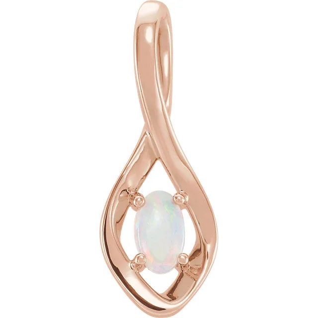 Freeform Infinity Inspired Genuine Opal Pendant or Necklace