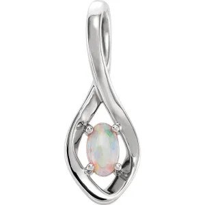 Freeform Infinity Inspired Genuine Opal Pendant or Necklace