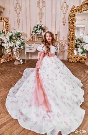 Girl Spring Dress with Sash