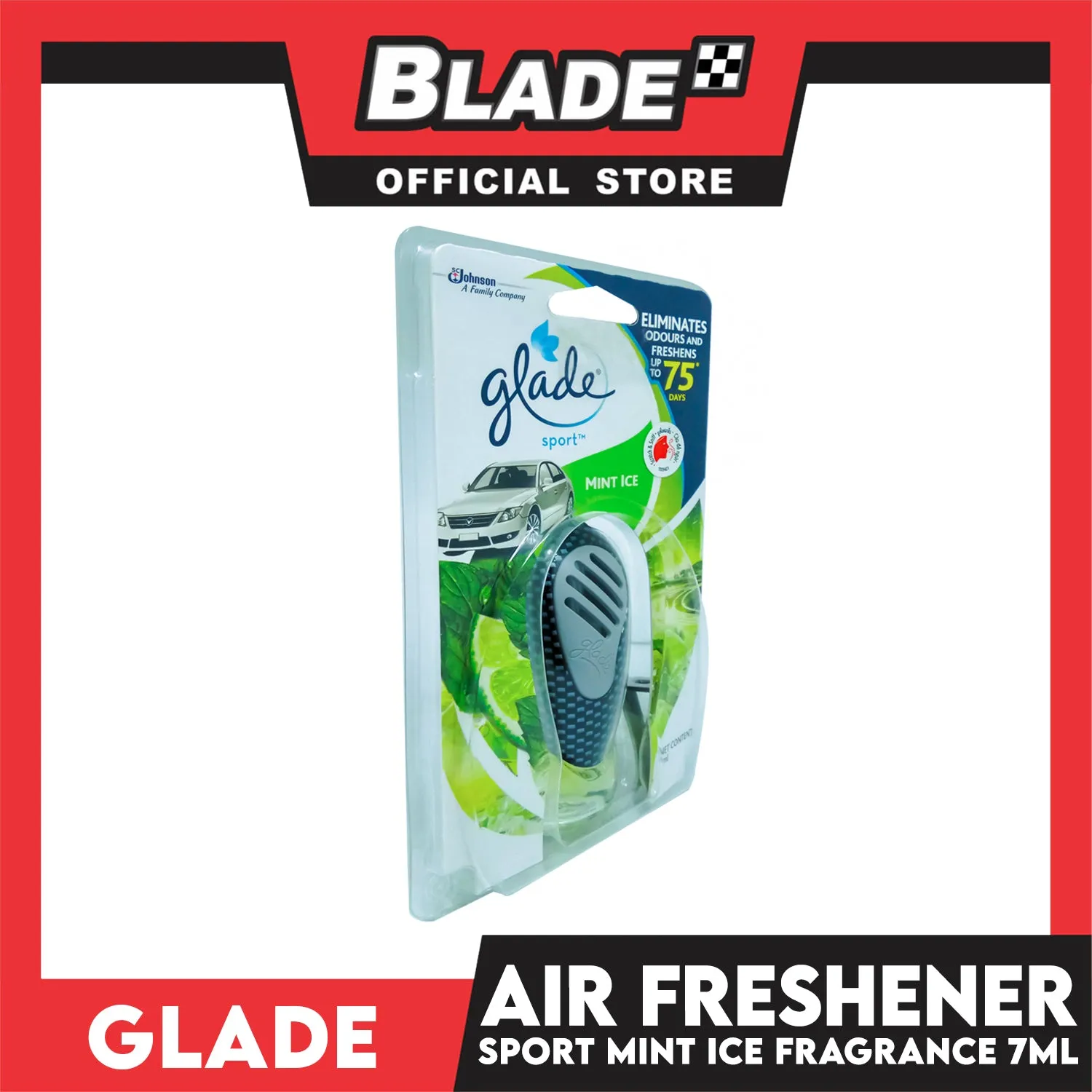 Glade Sport Primary Car Air Freshener 7ml (Mint Ice)