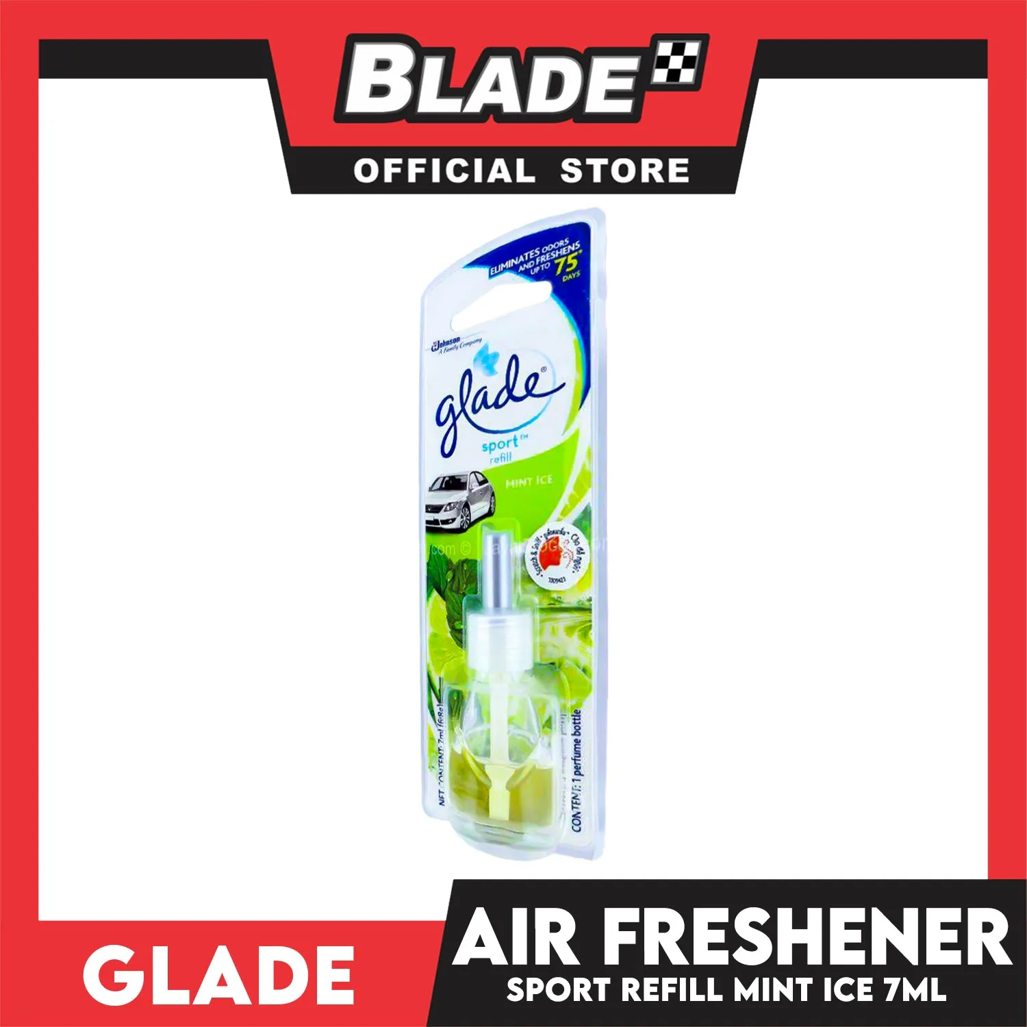 Glade Sport Refill, Car Air Freshener 7ml (Mint Ice)