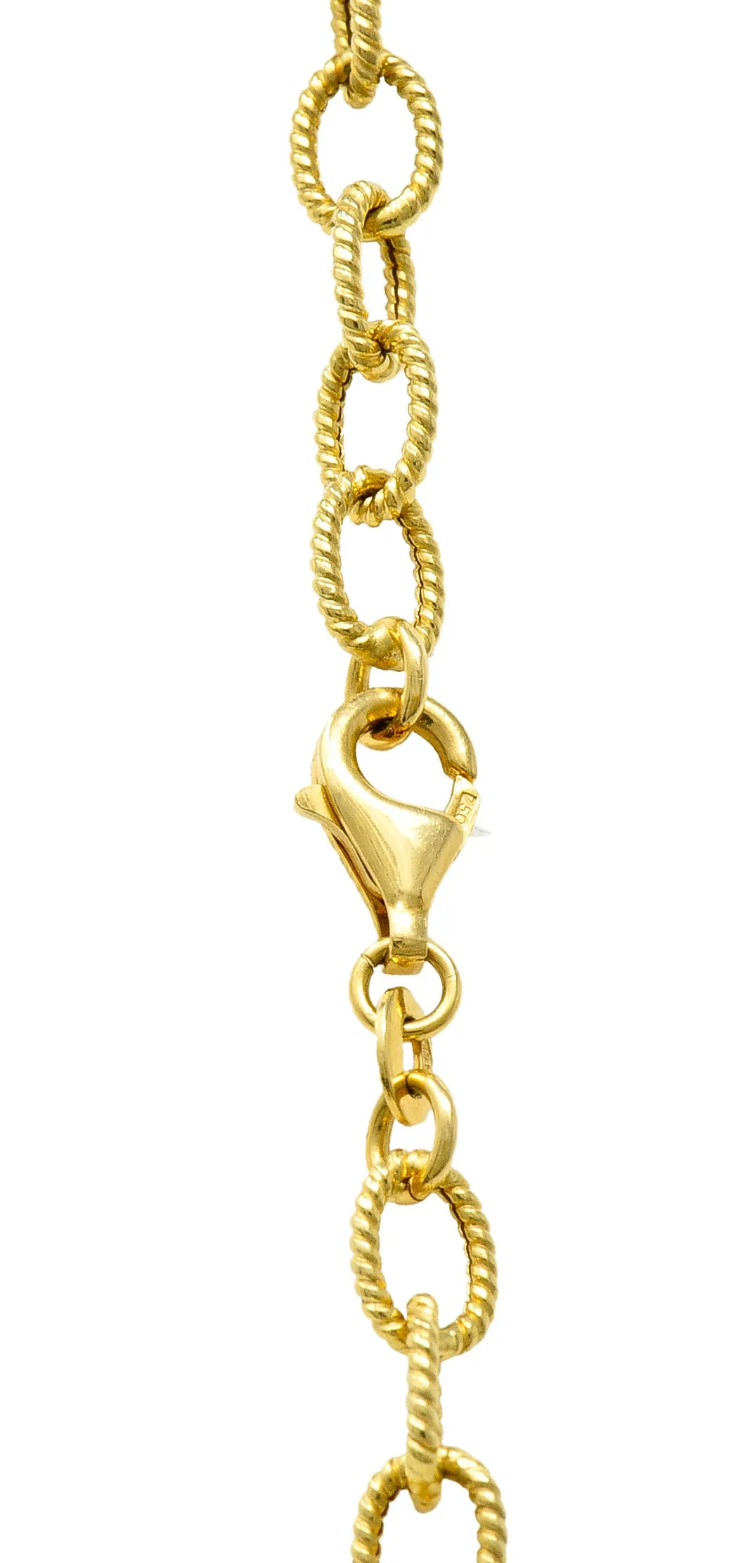 Goshwara Aquamarine Peridot Tahitian Pearl 18 Karat Gold Long Chain Station Necklace