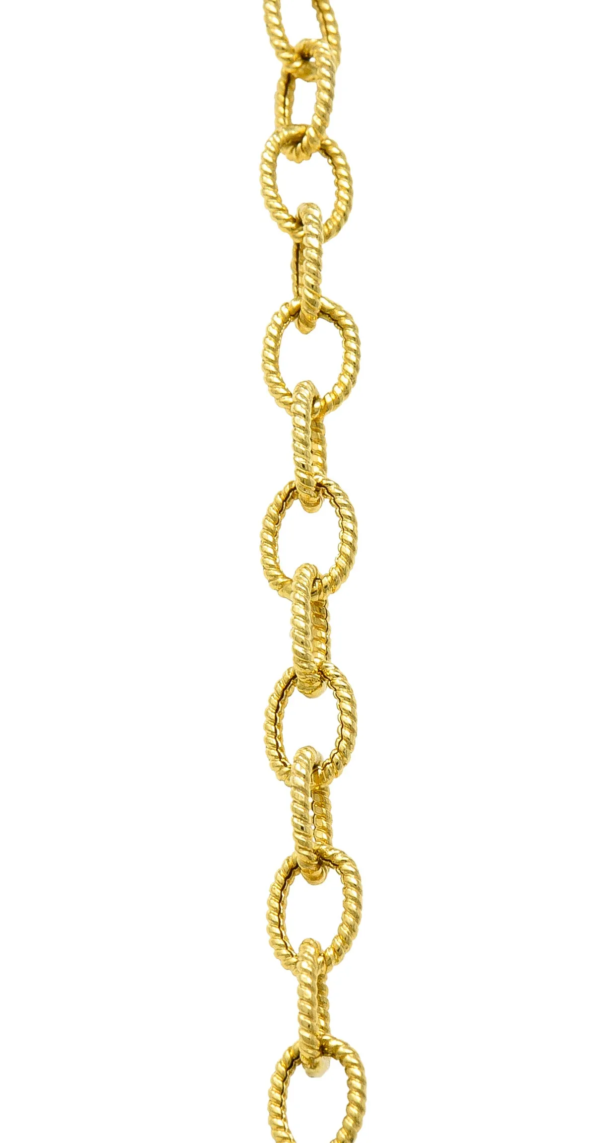 Goshwara Aquamarine Peridot Tahitian Pearl 18 Karat Gold Long Chain Station Necklace