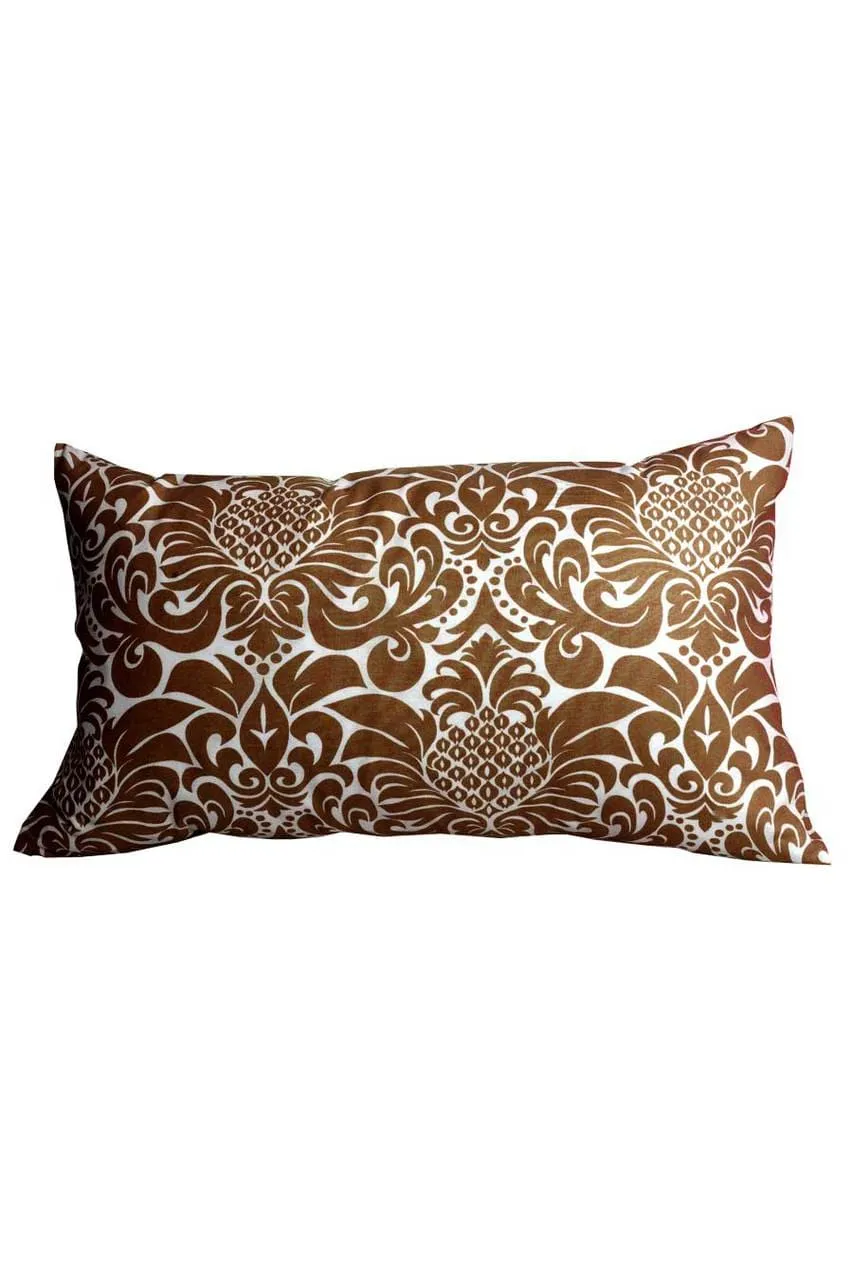 gracious chocolate brown printed cloth 12" x 20" pillow covers