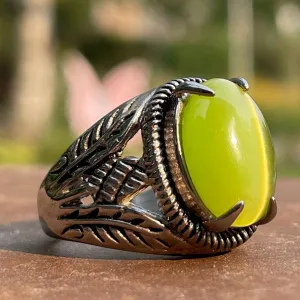 'Green Manalishi' Stainless Steel Ring (#680)