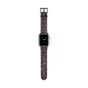 Grey Leopard Print Watch Band / Faux Leather Apple Watch Band / Series 1, 2, 3, 4, 5