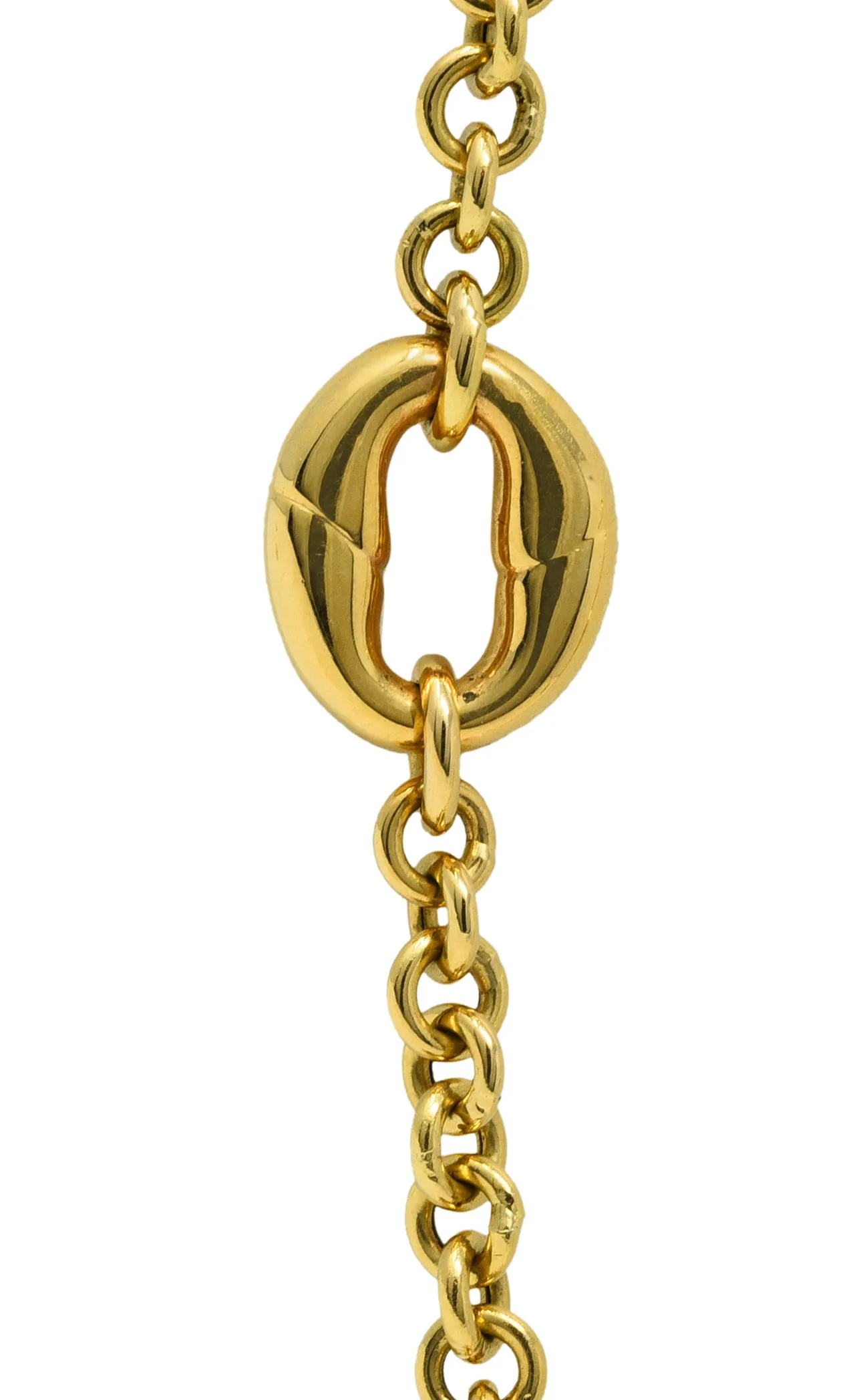 Gucci 18 Karat Gold Bamboo Link Station Necklace