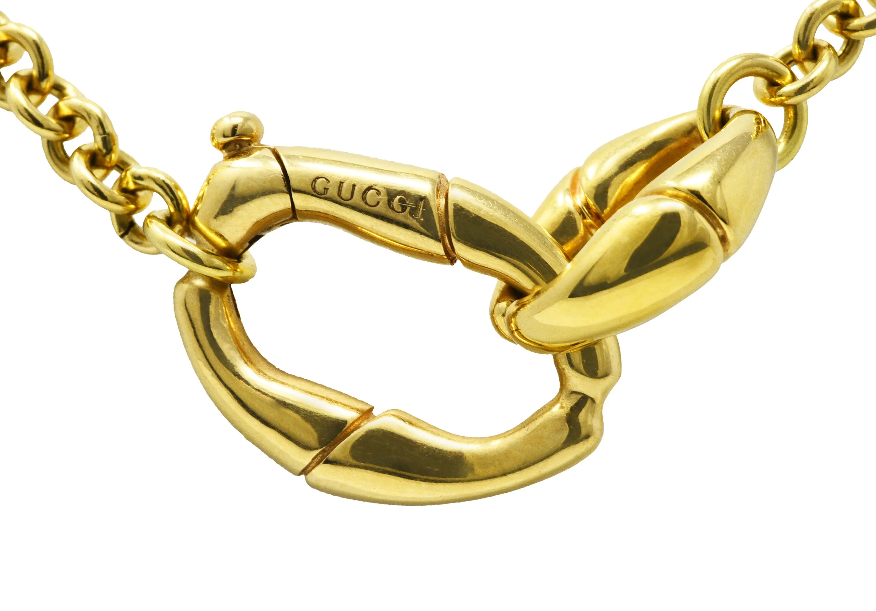 Gucci 18 Karat Gold Bamboo Link Station Necklace