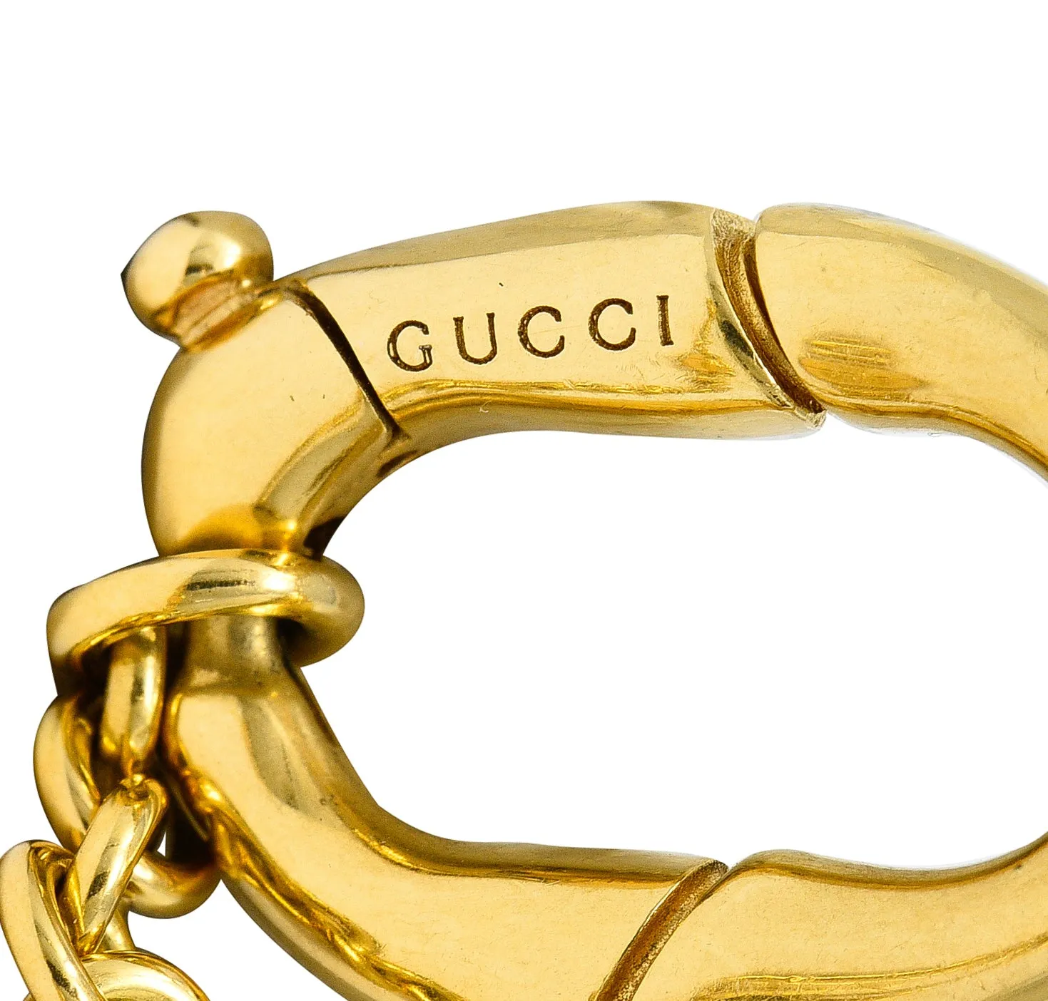 Gucci Contemporary 18 Karat Yellow Gold Bamboo Link Station Necklace