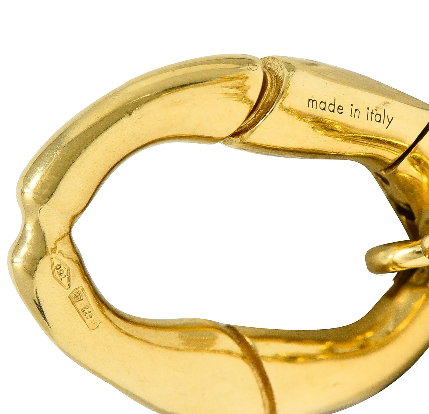 Gucci Contemporary 18 Karat Yellow Gold Bamboo Link Station Necklace