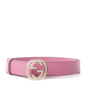 Gucci Interlocking GG Calfskin Belt in Pink Violet