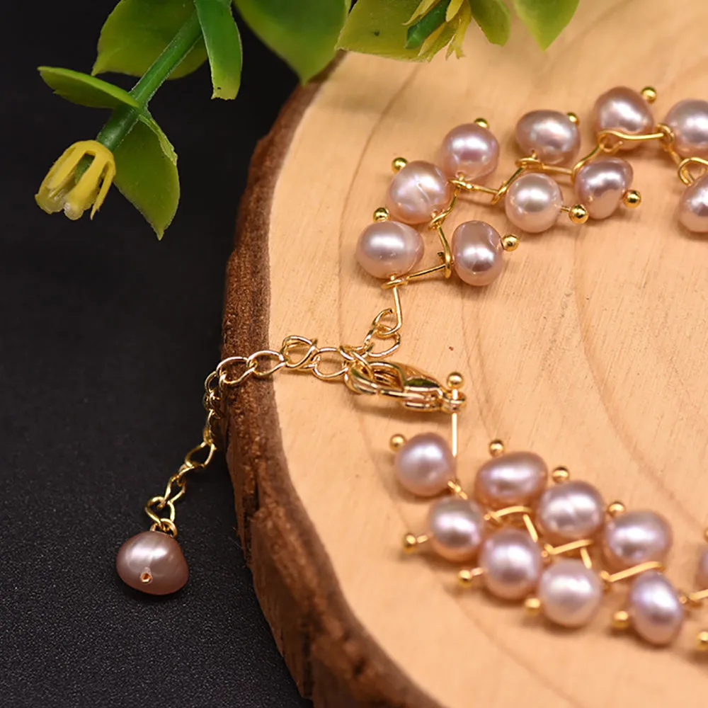 Handmade Natural Freshwater Pearl Bracelet Women Fashion Jewelry Hot Adjustable