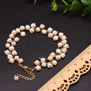 Handmade Natural Freshwater Pearl Bracelet Women Fashion Jewelry Hot Adjustable
