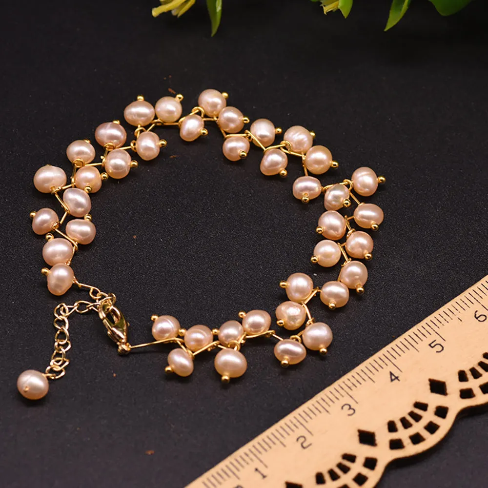 Handmade Natural Freshwater Pearl Bracelet Women Fashion Jewelry Hot Adjustable