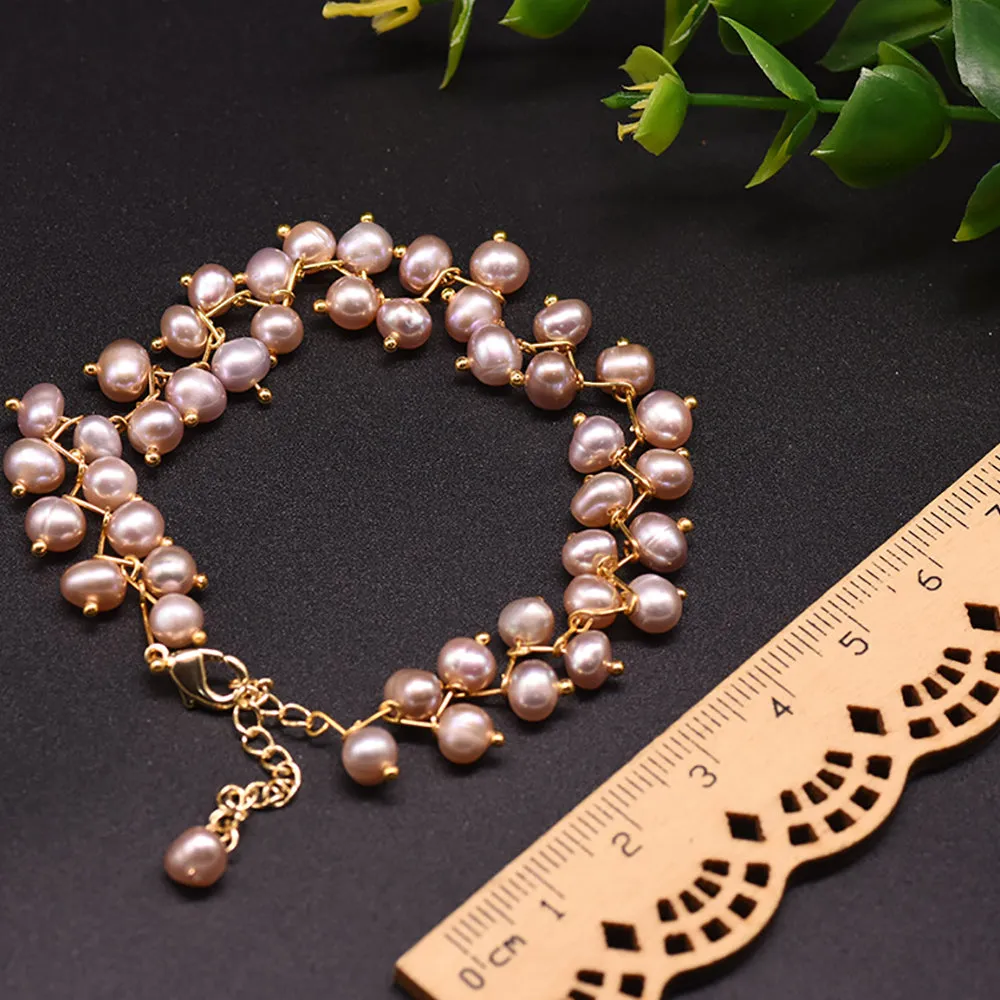Handmade Natural Freshwater Pearl Bracelet Women Fashion Jewelry Hot Adjustable