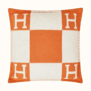 Hermes | Avalon III PM Signature H Pillow Ecru and Potiron