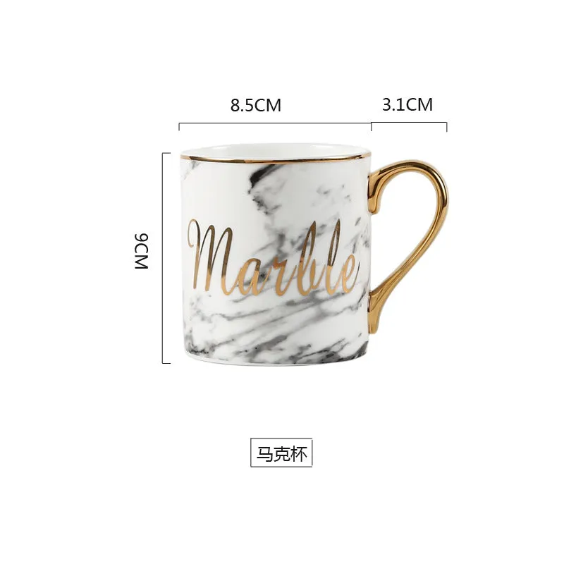 Homlly Marbi Gold Rim Mugs
