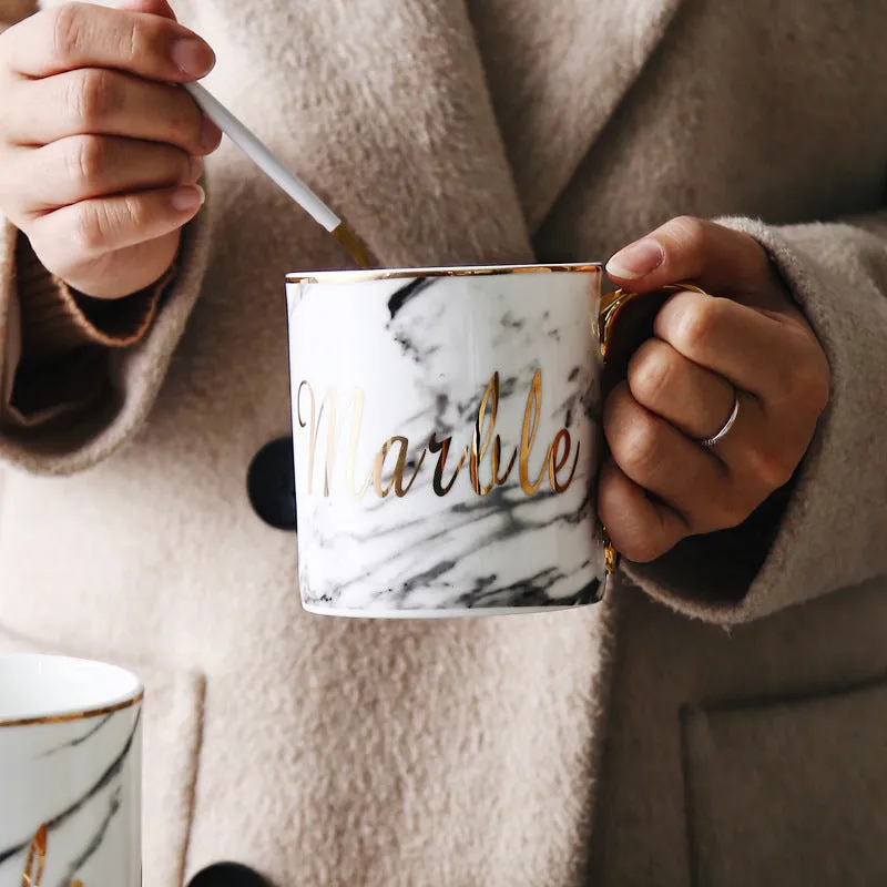 Homlly Marbi Gold Rim Mugs