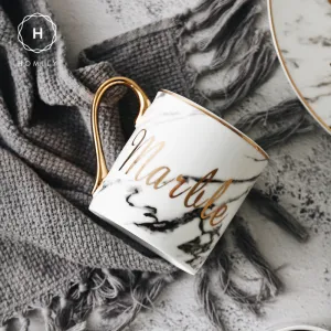 Homlly Marbi Gold Rim Mugs