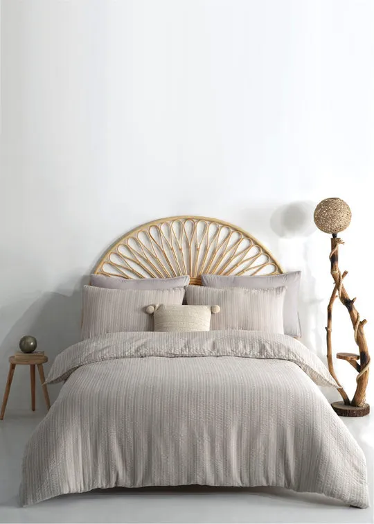 Hygge Vintage Duvet Cover Set - Opal Grey DOUBLE SIZE