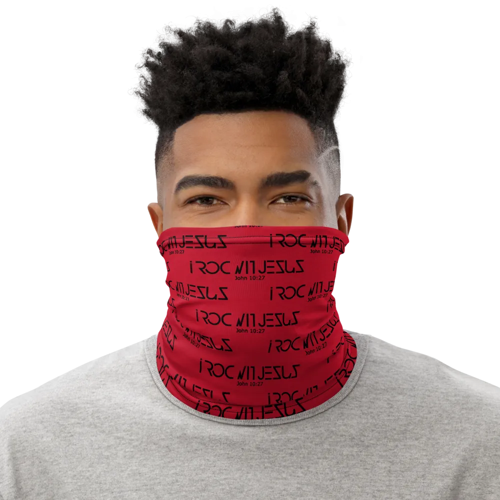 i ROC WIT JESUS Red/Blk Neck Gaiter