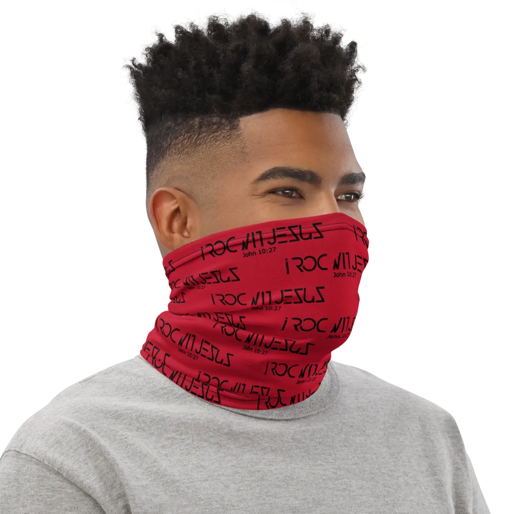 i ROC WIT JESUS Red/Blk Neck Gaiter