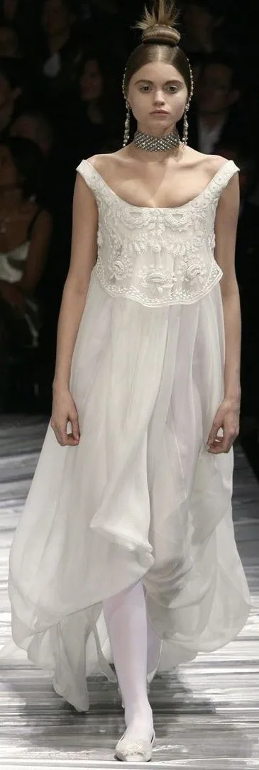 Important Fall 2008 Alexander McQueen Runway Dress Look 40 Silk Chiffon Dress