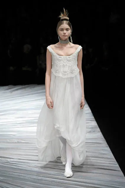 Important Fall 2008 Alexander McQueen Runway Dress Look 40 Silk Chiffon Dress
