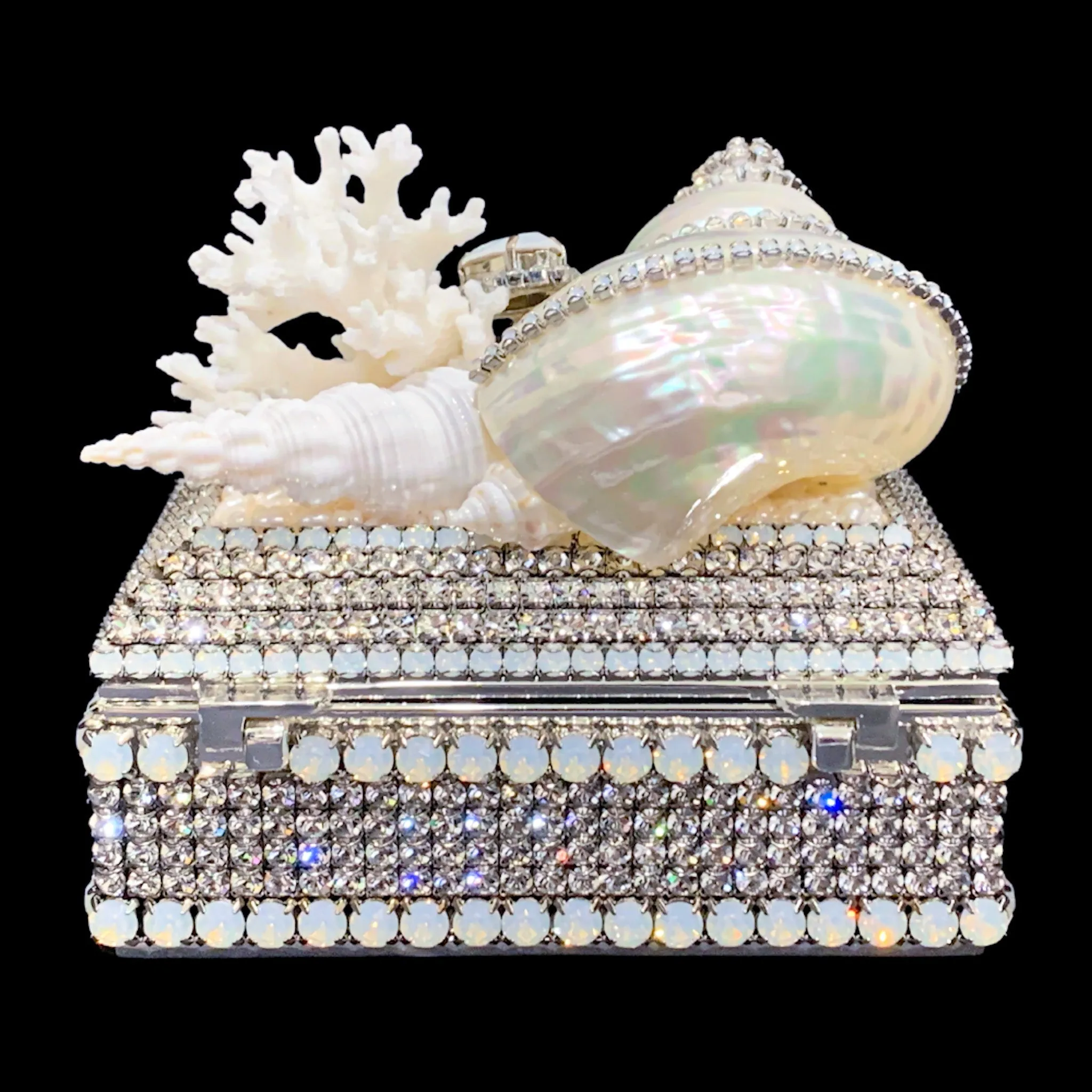Isabella Adams White Opal Sea Shell Keepsake Box