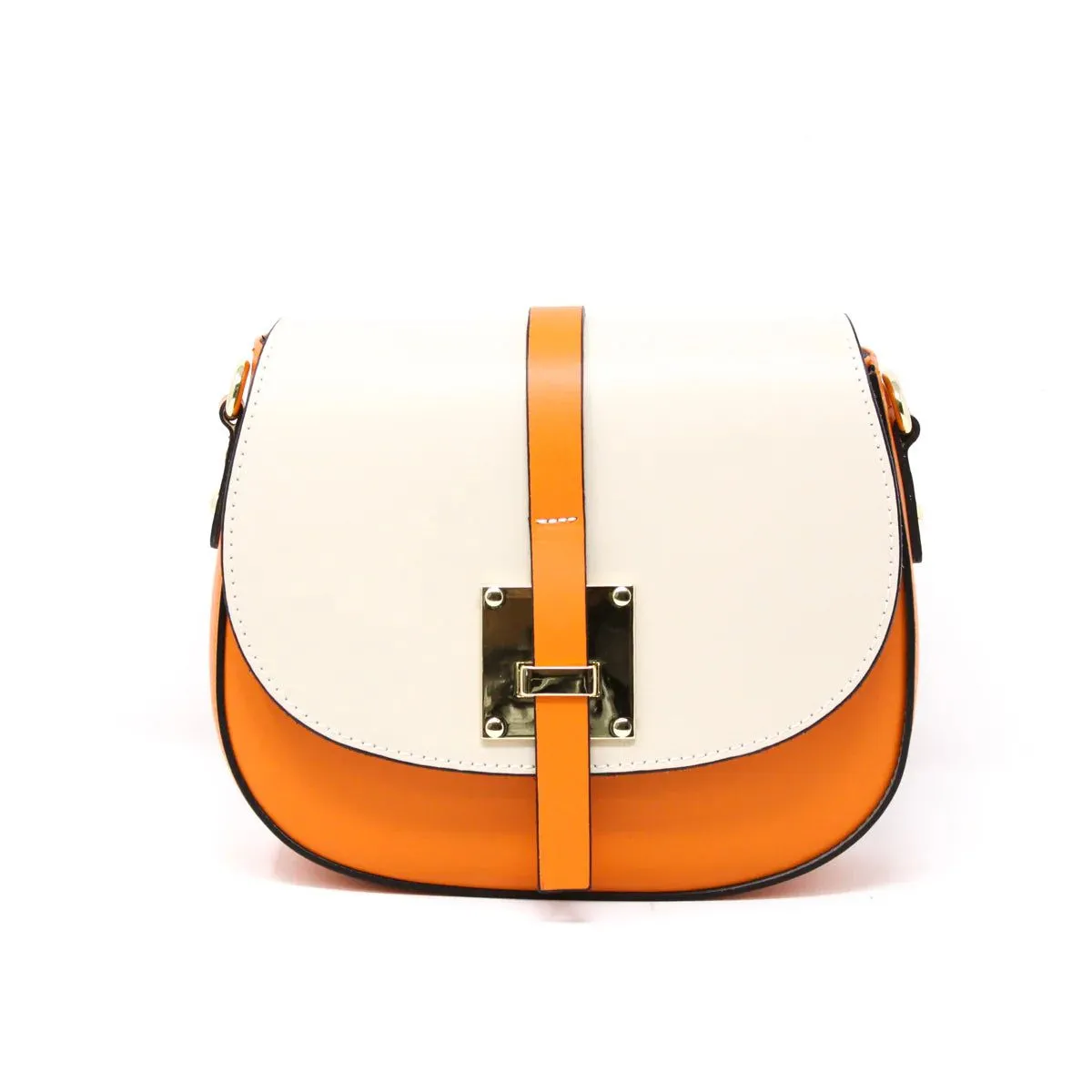 Kevin's All Leather Hand Bag w/ Gold and Leather Clasp