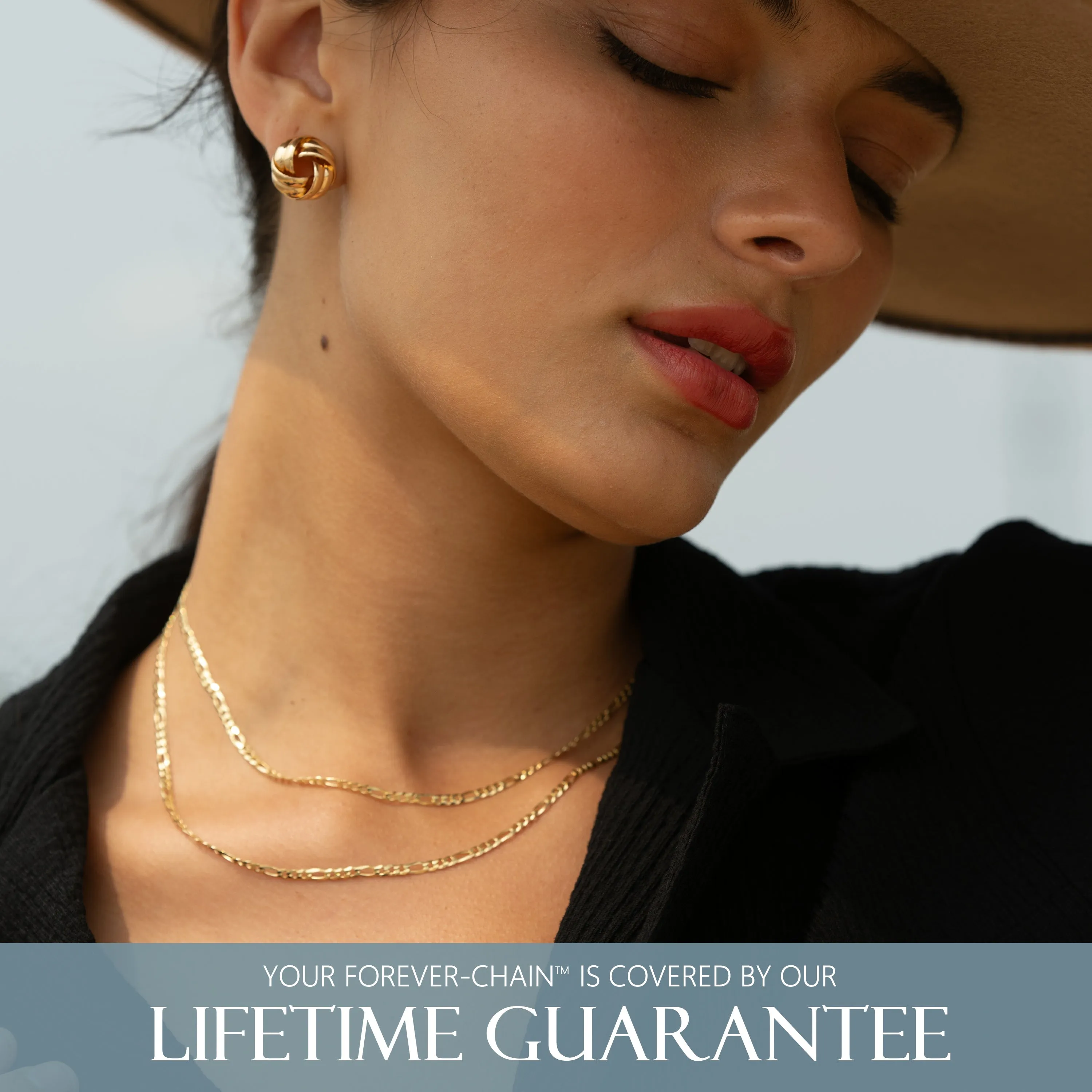 KISPER 18k Gold over 925 Sterling Silver Italian 3mm Figaro Chain Necklace w/ Lobster Clasp