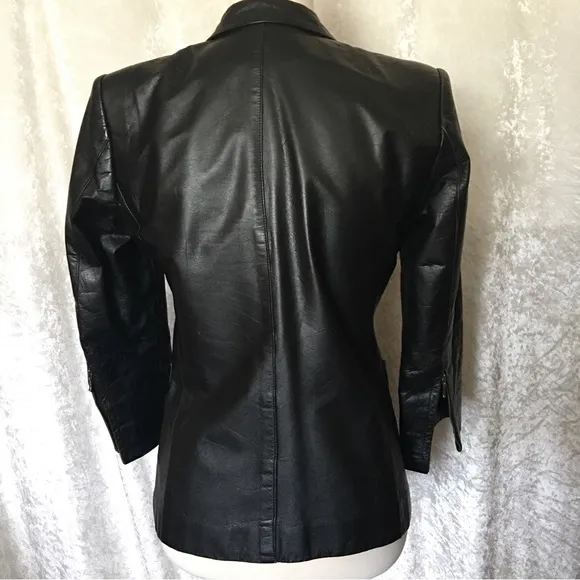 Leather Ladies Tuxedo Jacket  size  Small Petite  Vintage
