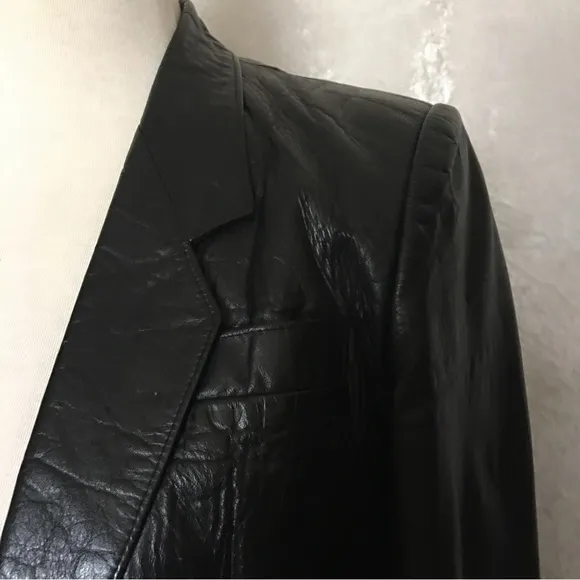 Leather Ladies Tuxedo Jacket  size  Small Petite  Vintage