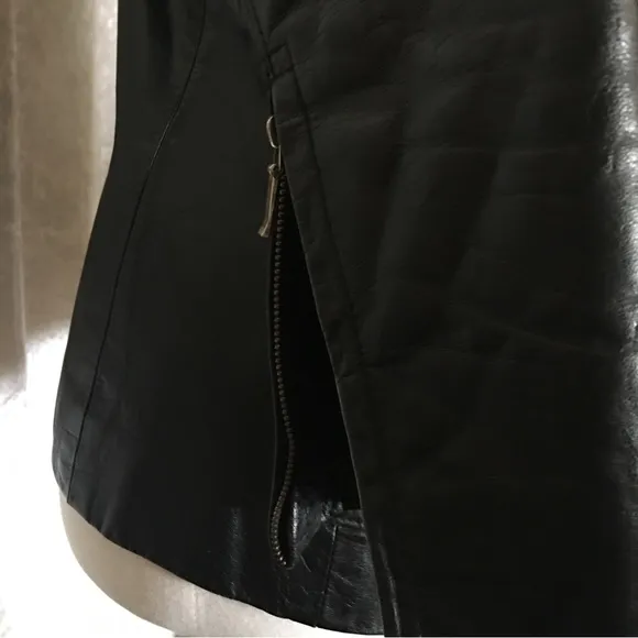 Leather Ladies Tuxedo Jacket  size  Small Petite  Vintage