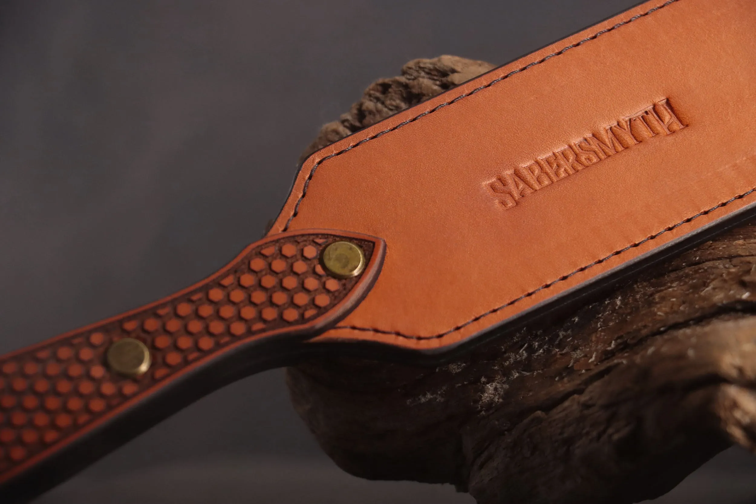 Leather Spanking Paddle, Cognac