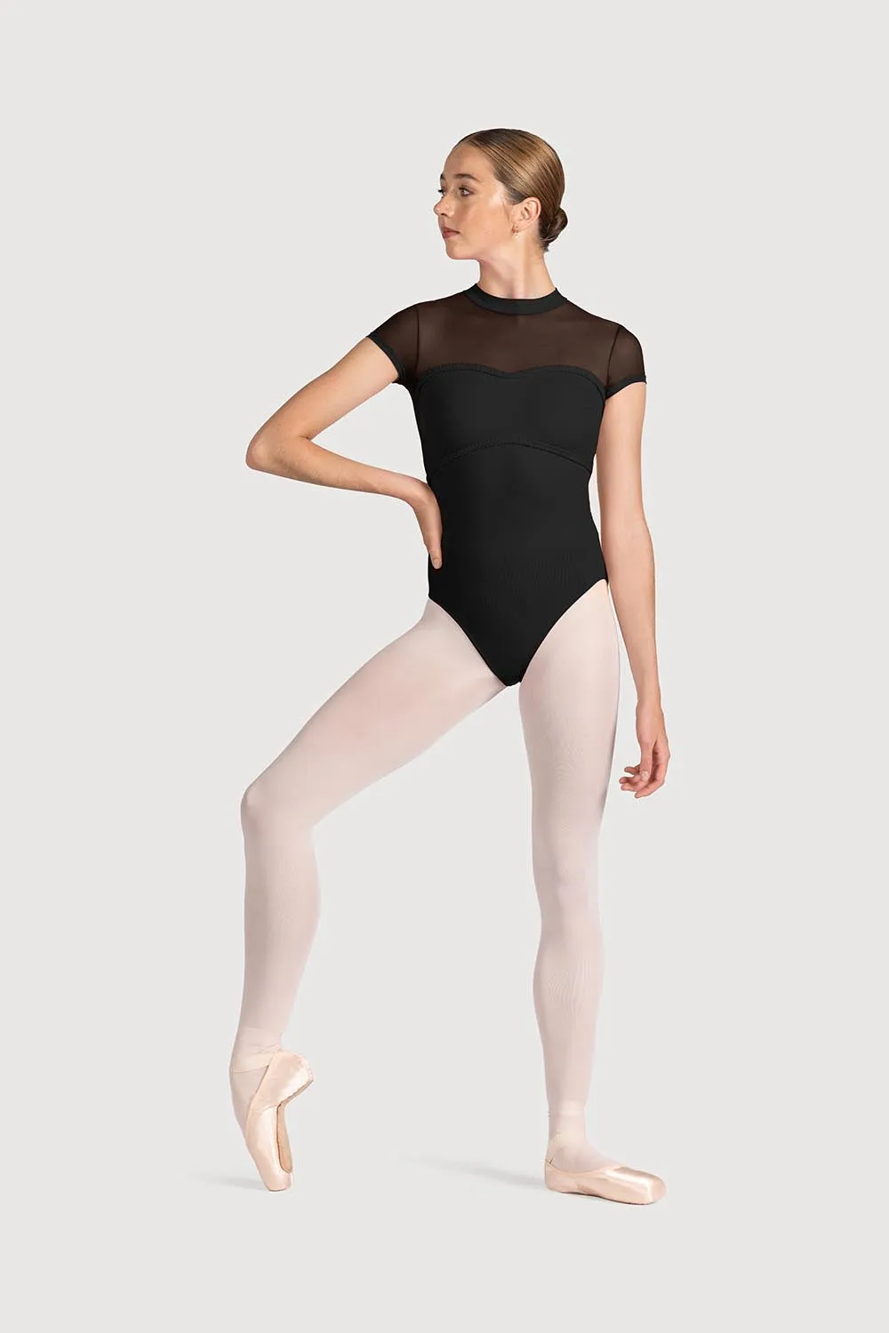 LM55104 - Mirella Miami Mesh Back Womens Cap Sleeve Leotard