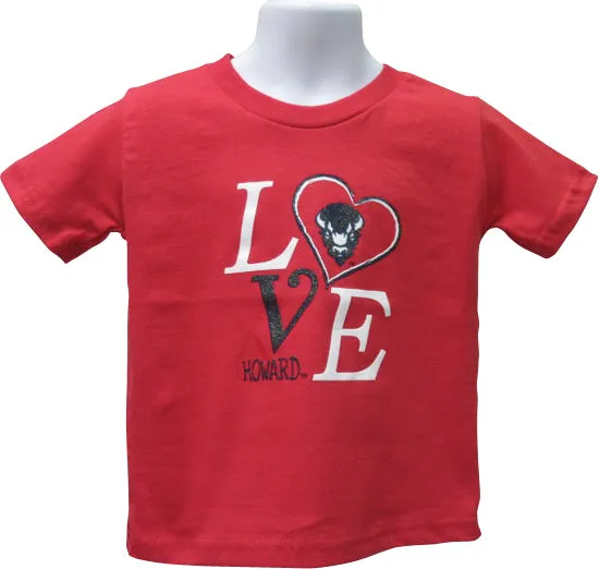 “LOVE” Howard University Girls’ T-Shirt with Bling