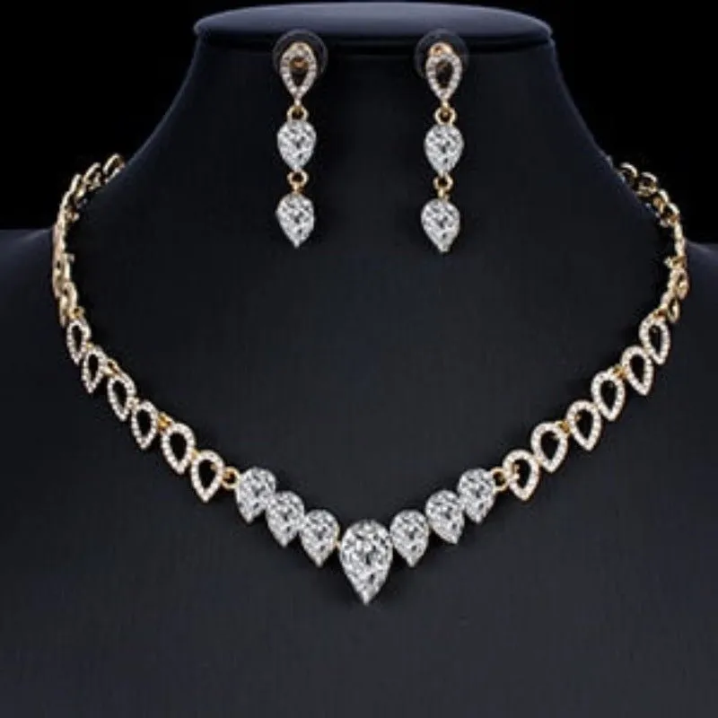 Luxury Bridal Jewelry set 14K Gold Women Wedding Jewelry