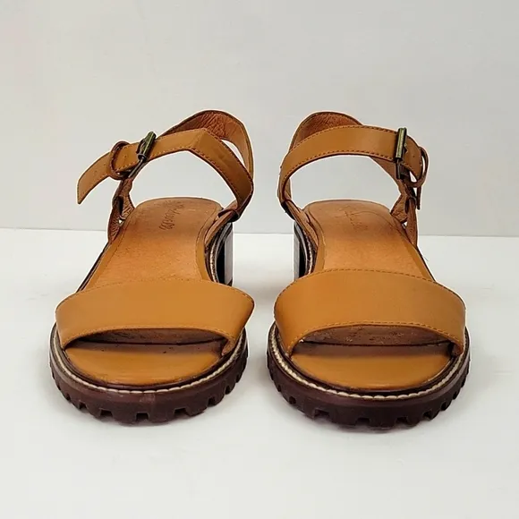 Madewell Erin Leather Lug Sole Sandal Toffee Size 9