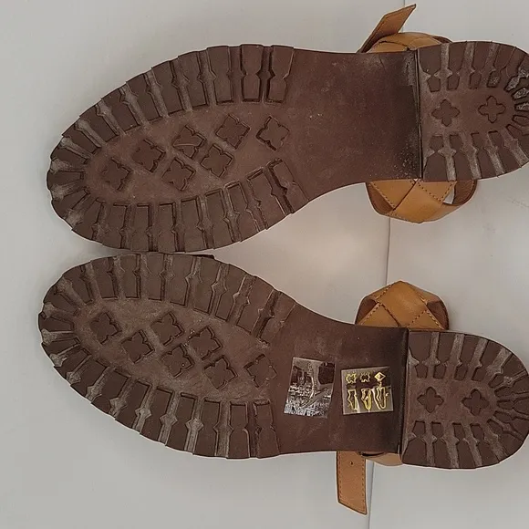 Madewell Erin Leather Lug Sole Sandal Toffee Size 9