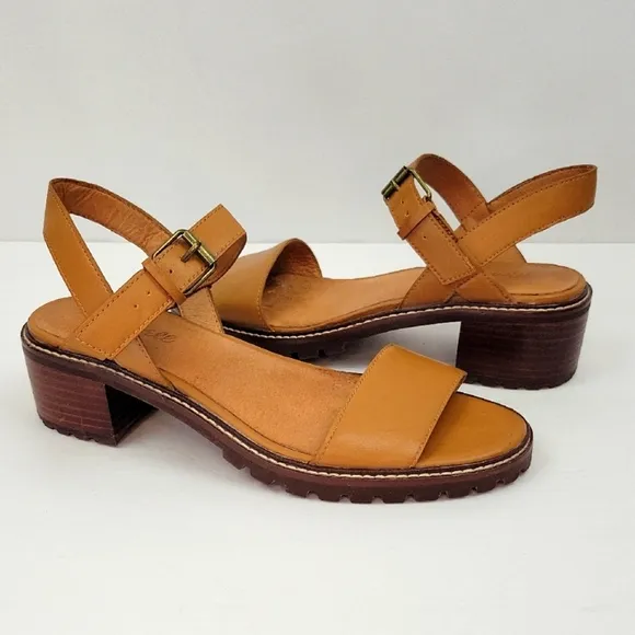 Madewell Erin Leather Lug Sole Sandal Toffee Size 9