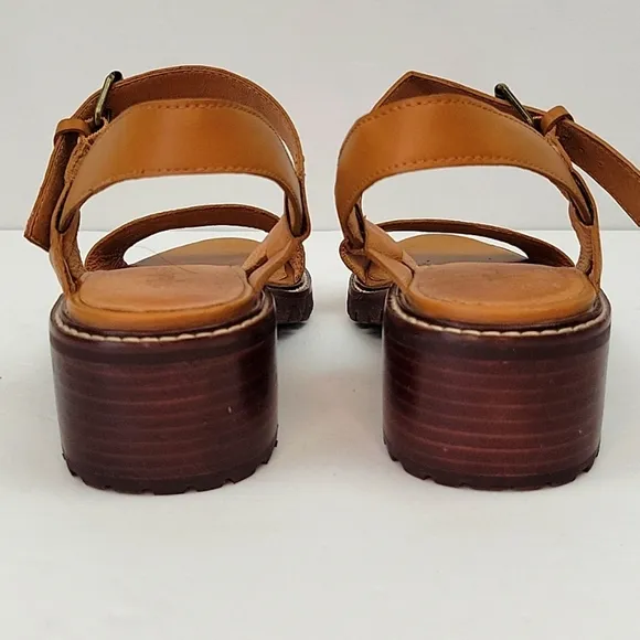 Madewell Erin Leather Lug Sole Sandal Toffee Size 9