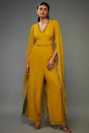 Mango Printed Cape Jumpsuit Set